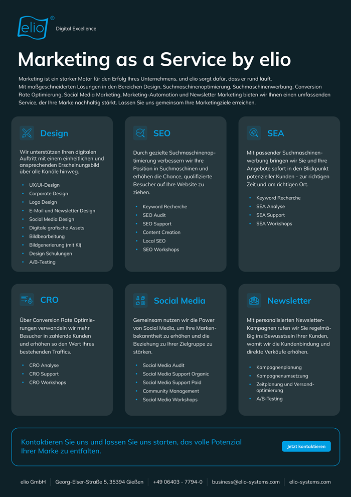 One-Pager Design: Marketing as a Service